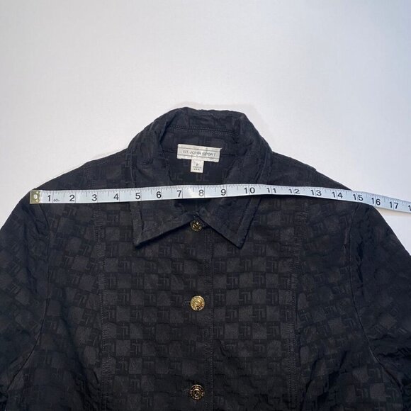 St. John Sport Black Monogram Jacket Size P (2/4) - Picture 8 of 10